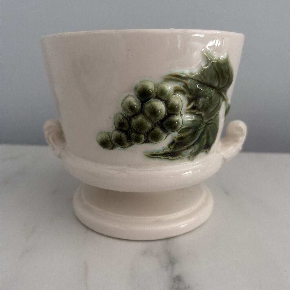 Vintage Hull Pottery Tokay  Tuscany Jardiniere Style Planter Pedestal Grapes